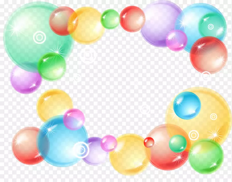 剪贴画-彩色泡泡