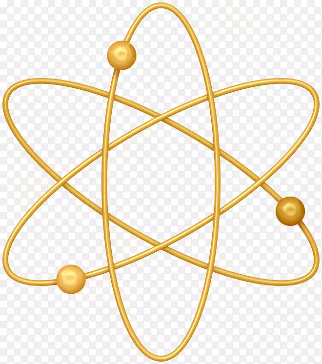 原子符号化学剪辑艺术橙色美丽的行星轨迹