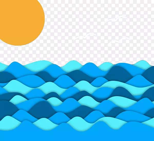 海水剪辑艺术-海上日出