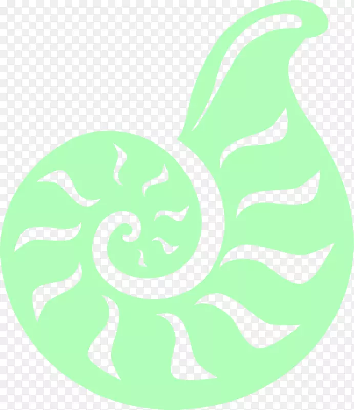 绿区剪贴画-小鲜绿海螺