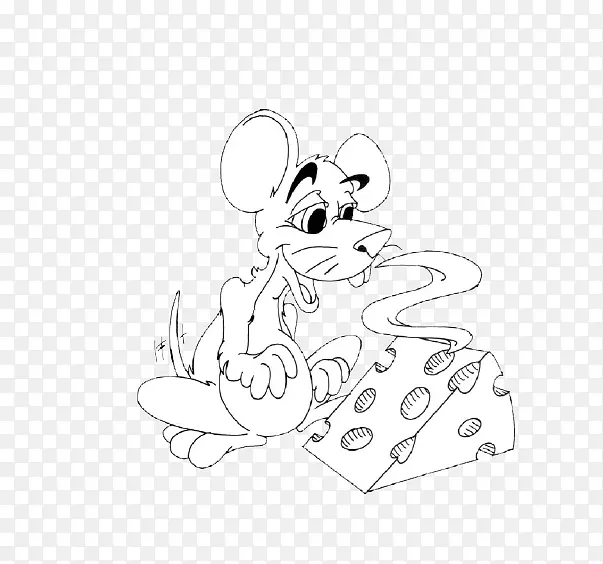 电脑鼠标绘制卡通.手绘鼠标和奶酪