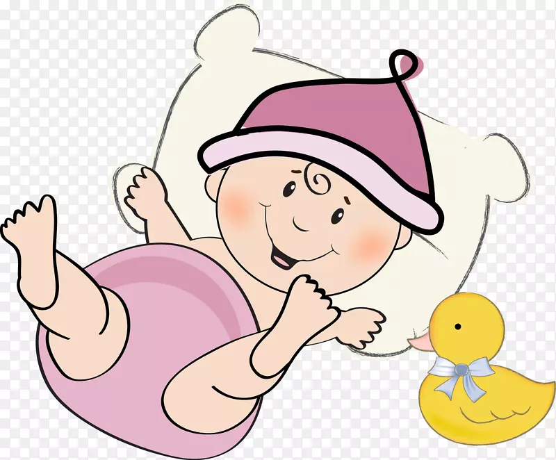 免费摄影插图-宝宝和鸭子