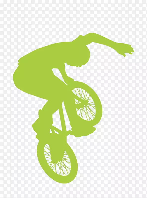 自行车小轮车-精致美观的运动自行车剪影人物驾驶技巧