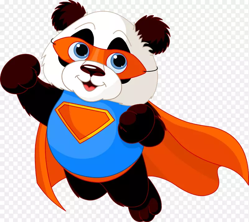 大熊猫超级英雄免版税插图-熊猫