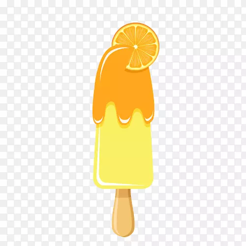 卡通黄色插图-冰淇淋