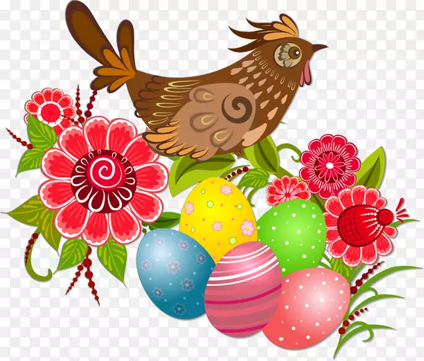 复活节兔子复活节彩蛋插图-棕色麻雀