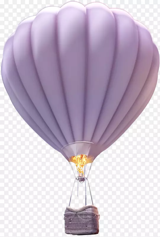 气球插图-紫色热气球