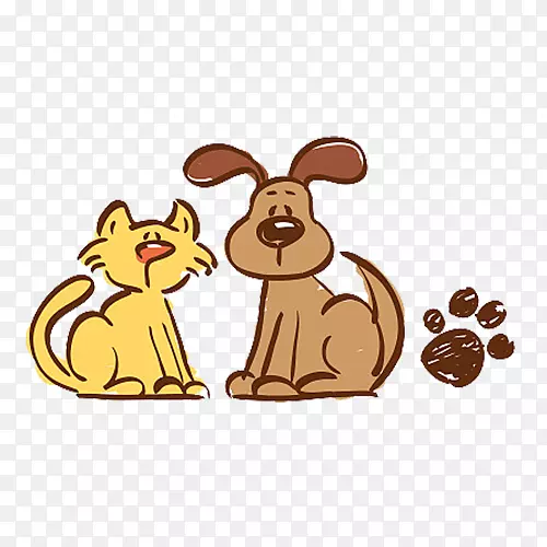西澳大利亚宠物看家狗猫食手画的猫和狗