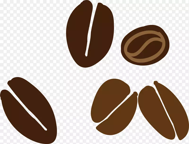 咖啡豆咖啡厅-棕色卡通咖啡豆