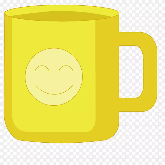 微笑咖啡杯黄色咖啡厅-茶杯
