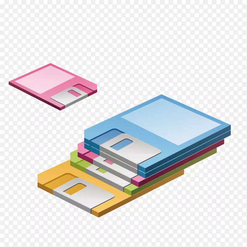 软盘图标-彩色图书文件夹