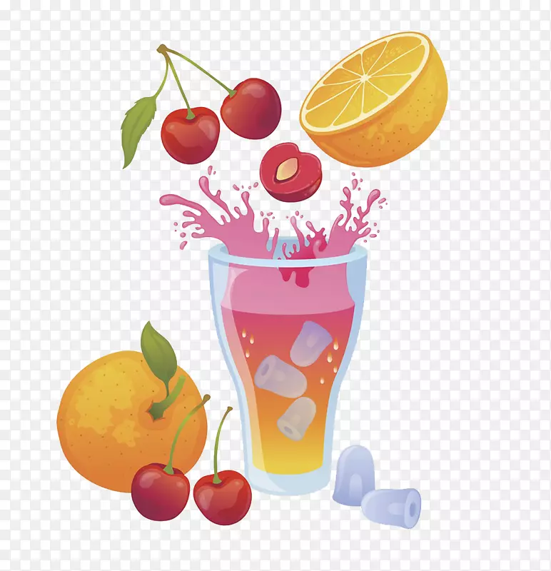 橙汁鸡尾酒葡萄柚汁草莓汁樱桃橙汁
