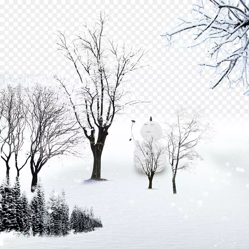 风景雪地冬季壁纸花园雪人