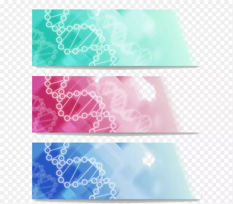 Web横幅DNA分子螺旋-三大科技背景