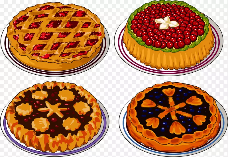 苹果馅饼，樱桃派，蓝莓派，草莓派，披萨