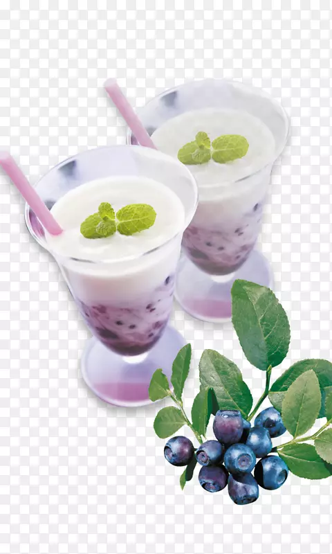 冰淇淋奶昔果汁冰镇酸奶蓝莓饮料