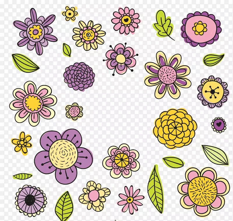 花卉设计花卉图下载-旧式手绘花