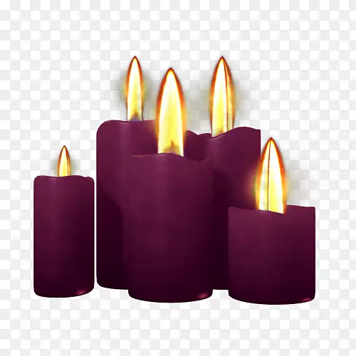 蜡烛彩色剪贴画.紫色蜡烛