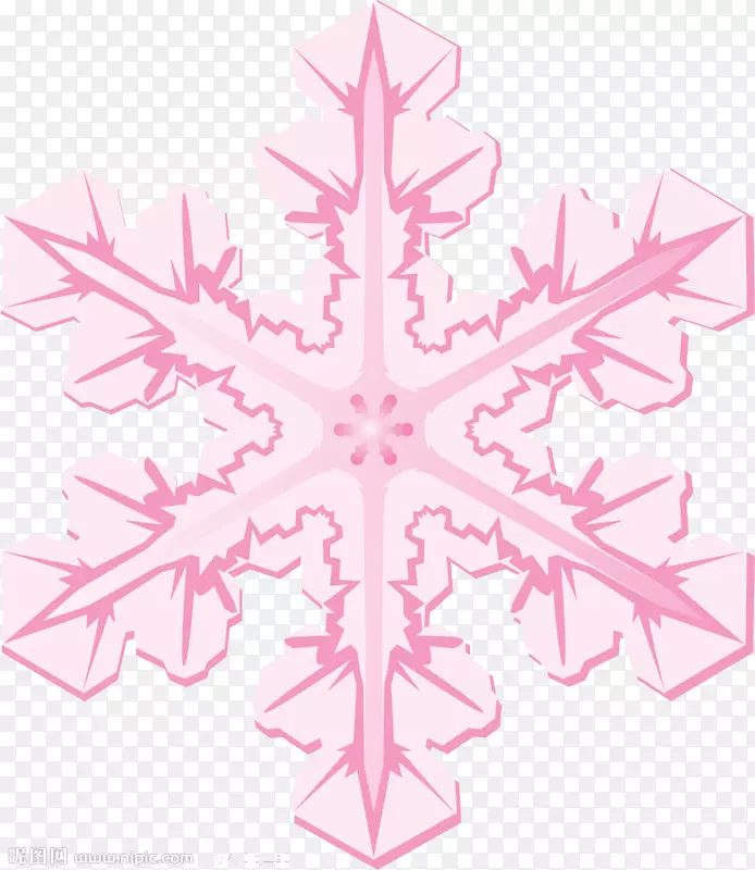 雪花图标-粉红色雪花形状