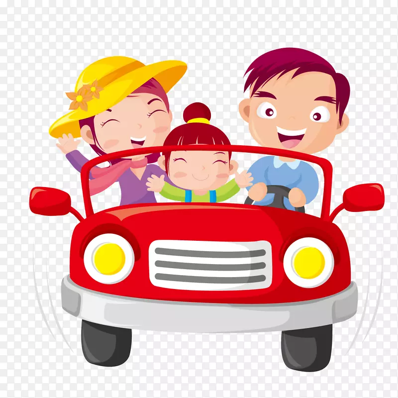 汽车儿童剪贴画-驱动家庭