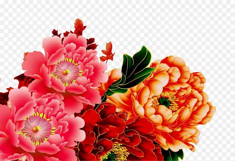 花卉设计海报-牡丹画