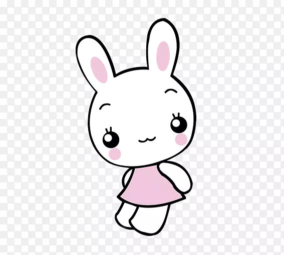 兔子可爱的卡通-穿着短裙兔子