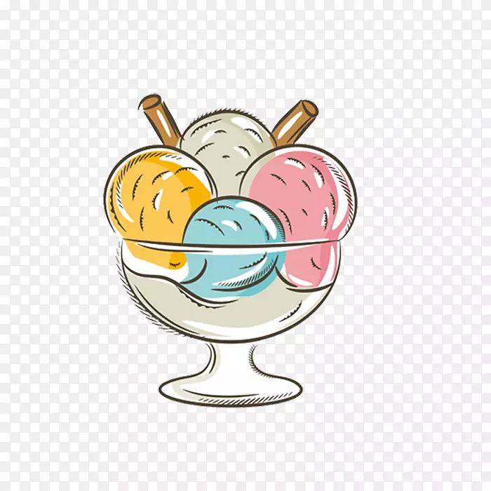 冰淇淋筒圣代插图-糖果甜点棒图