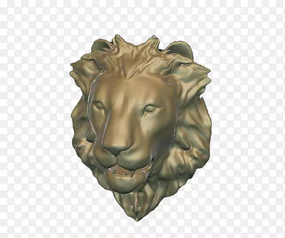 狮头兔三维计算机图形雕塑-三维狮头