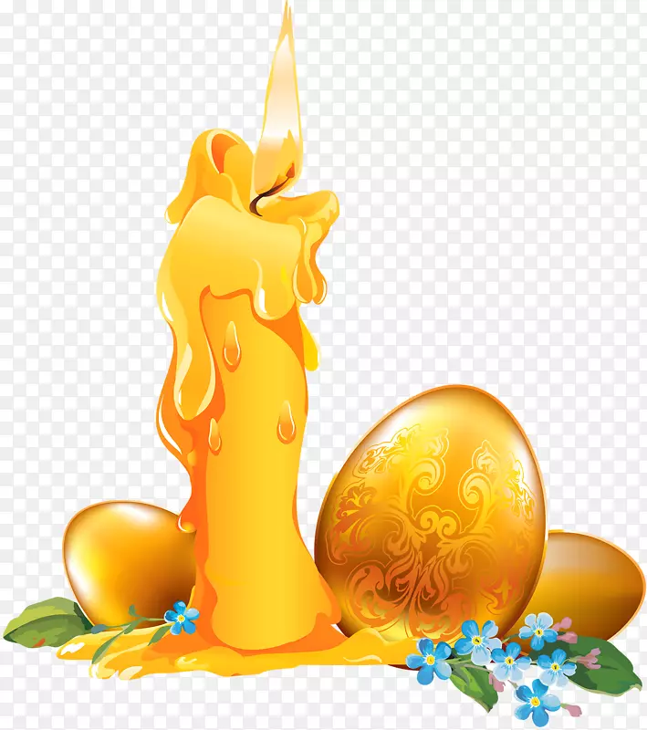 复活节兔子复活节彩蛋夹点燃蜡烛