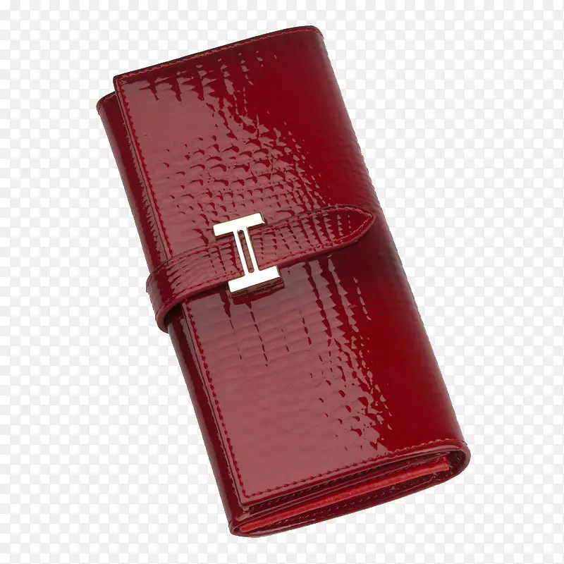 皮夹红色手提包专利皮革-红色钱包创意
