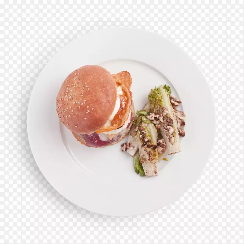 热腾腾的汉堡包盘快餐鸡肉三明治汉堡美食-白色简单汉堡美食装饰图案