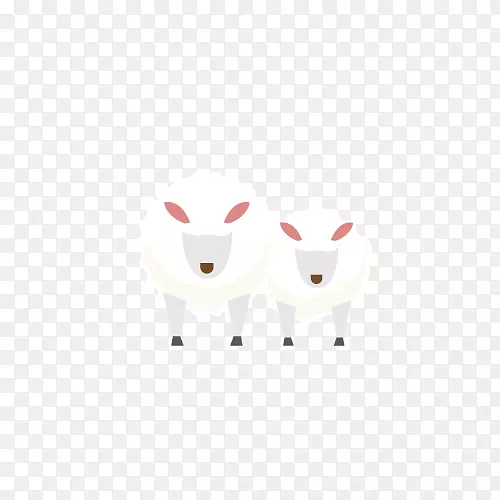 胡须猫狗插图-绵羊