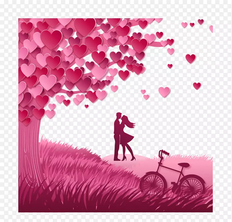 爱情人节浪漫早晨-自行车爱好者
