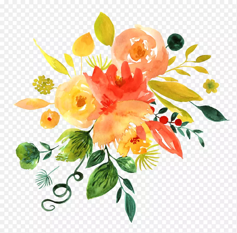 花卉设计水彩画装饰图案