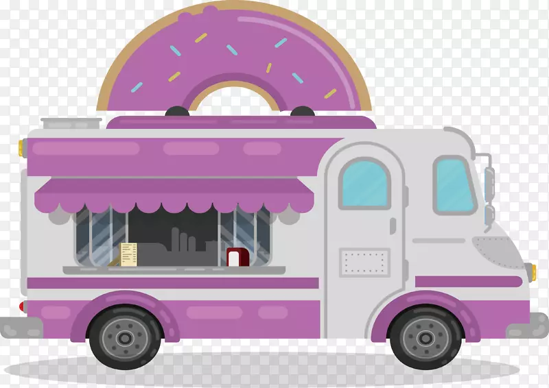 披萨快餐甜甜圈车芝士-粉色甜甜圈快餐车