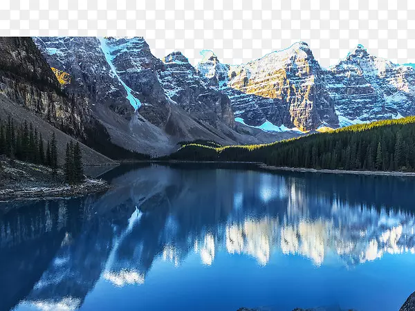 露易丝·班夫冰莱湖-蓝色雪山反射物质