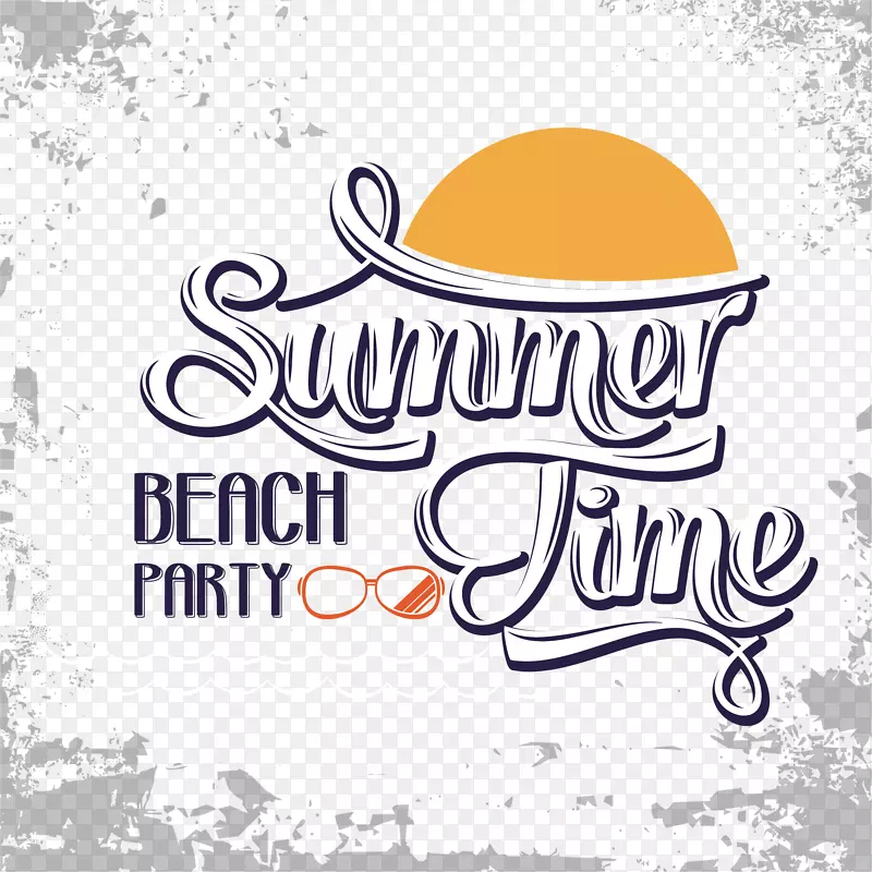 沙滩艺术字体-夏季时间