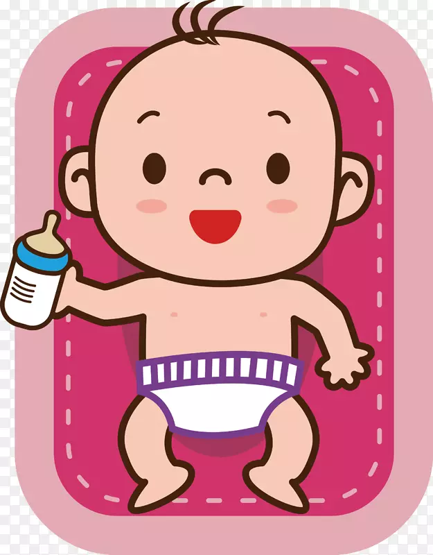 图标-可爱的婴儿奶载体材料