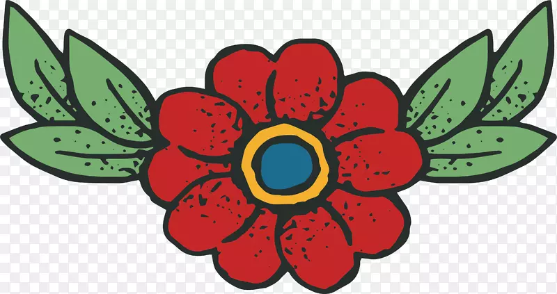 花卉剪贴画-红色花卉标题盒