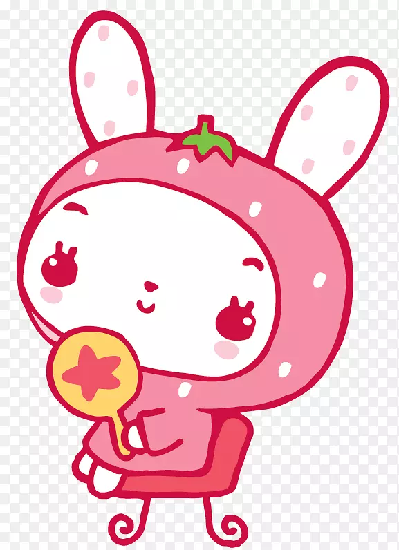 小兔可爱卡通-粉红兔