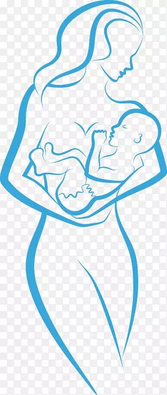 母乳喂养母亲插图-抱着孩子的妇女