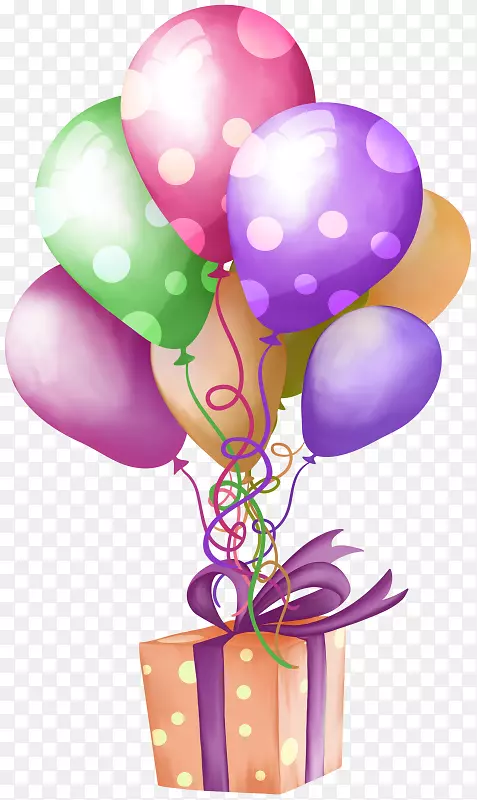礼物气球祝你生日快乐剪接彩色气球