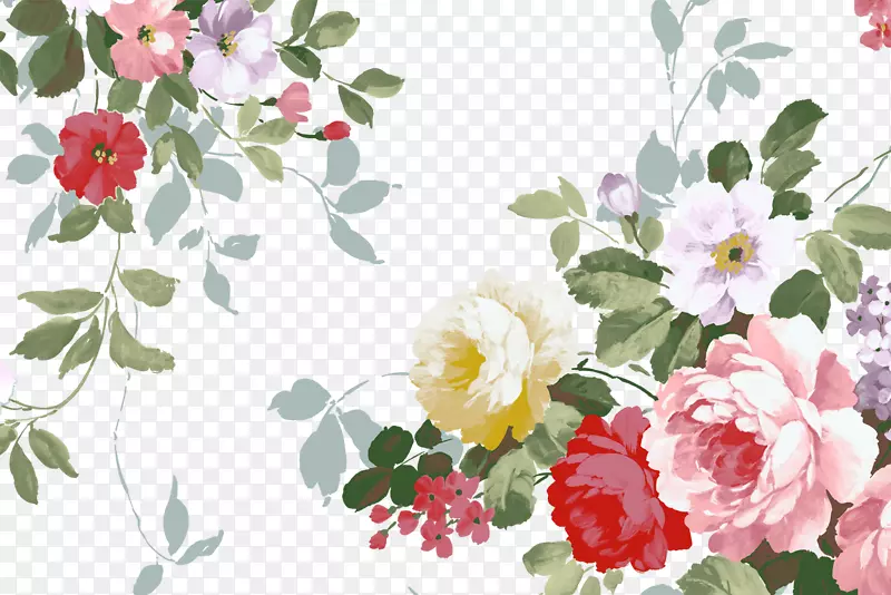 花园玫瑰纸花帘墙纸.花卉元素