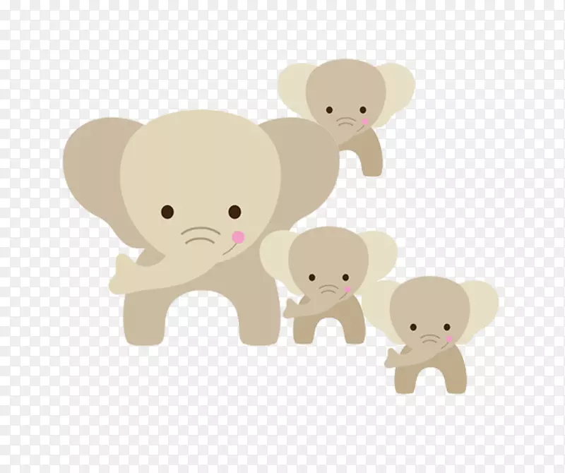 大象喷雾插图-大象母亲