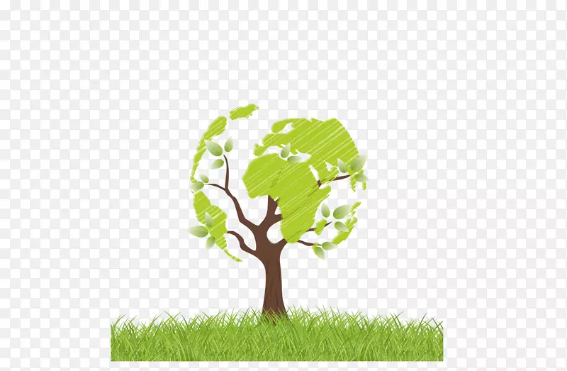 树木自然环境氧吧-草地上的树木
