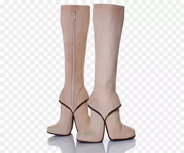 鞋类高跟鞋设计师利维·施特劳斯公司。-白色靴子