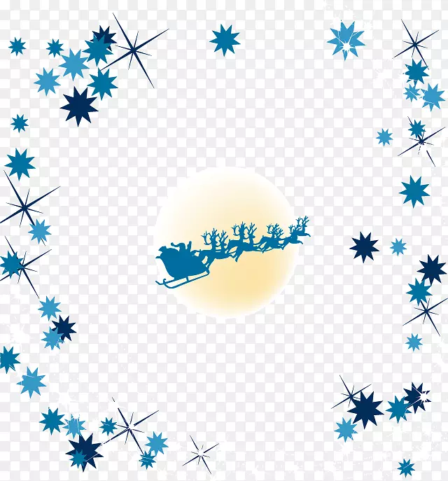 蓝色雪橇设计师-无载体雪花装饰图案扣材料