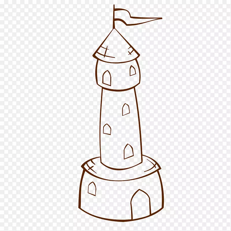艾菲尔铁塔剪贴画-城堡拉创意手绘-免费