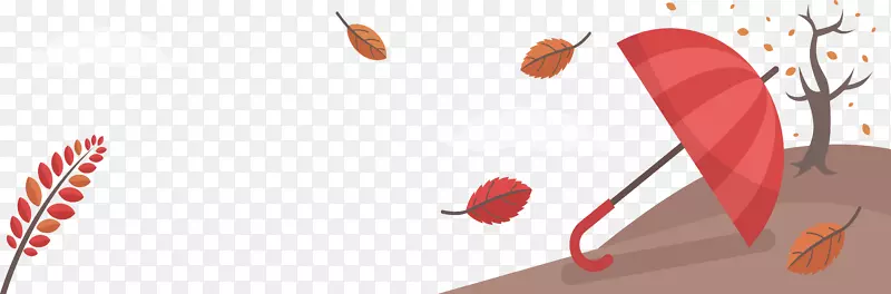 秋季旗帜下载-秋季红色雨伞