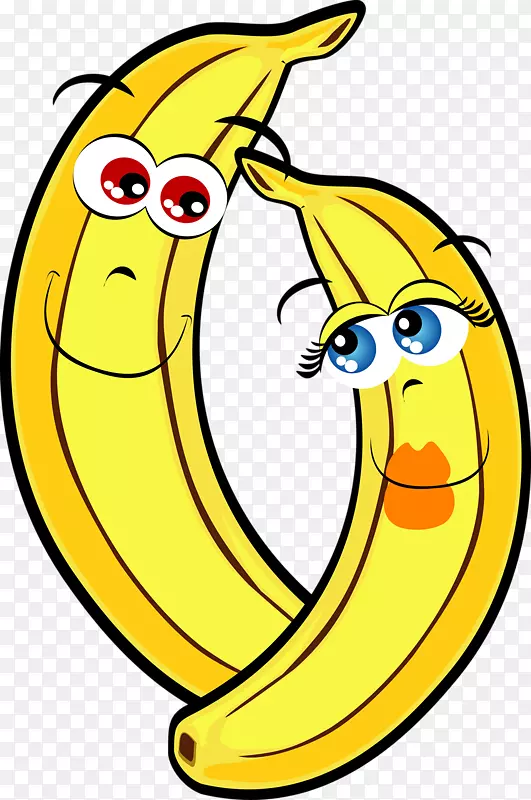 香蕉剪贴画.手绘卡通香蕉水果